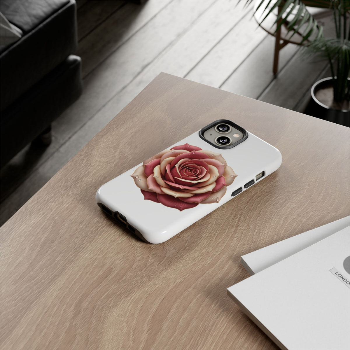 Rose Waterdrop Tough Phone Case — Protective Floral iPhone Cover