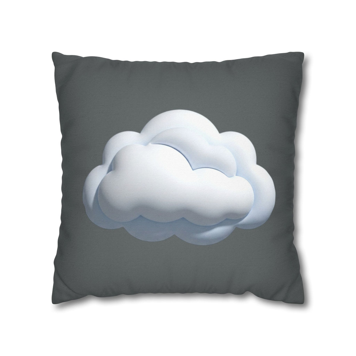 Cloud Graphic Dark Grey Pillowcase — Whimsical Grey Decorative Throw Pillow Cover