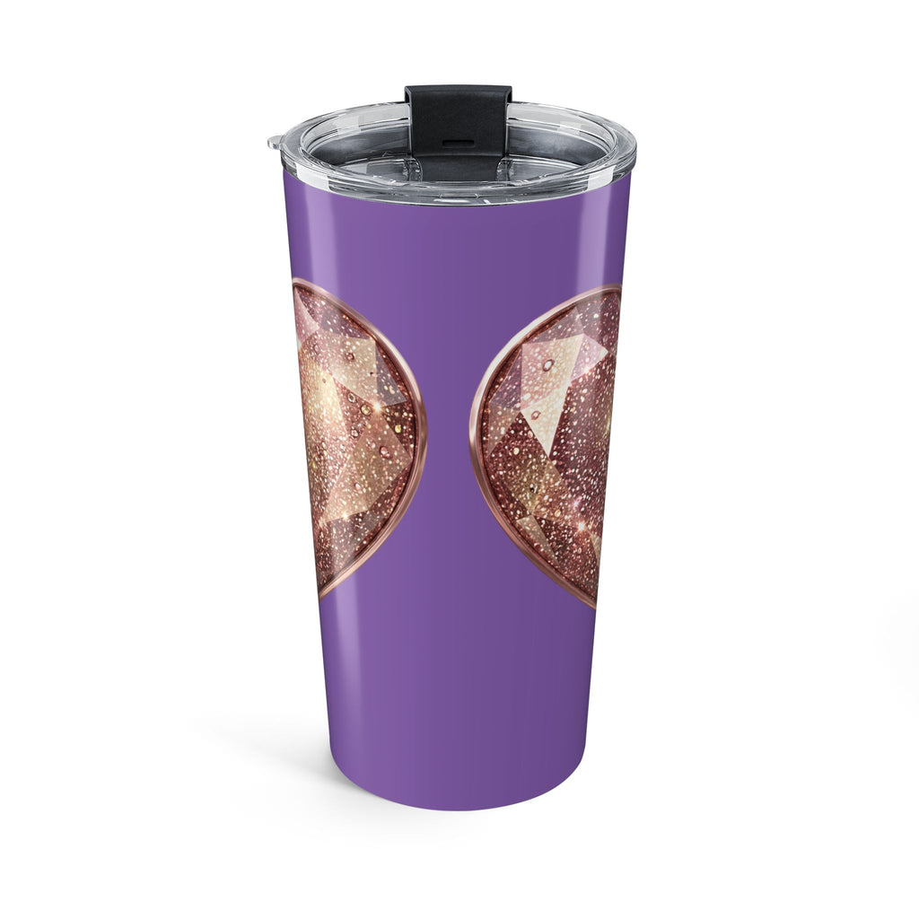 20oz Glitter Heart Tumbler – Light Purple Sparkle Travel Cup