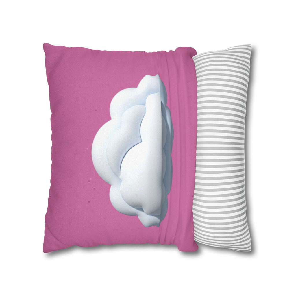 Cloud Graphic Pillowcase — Cute Pink Decorative Throw Pillow Cover
