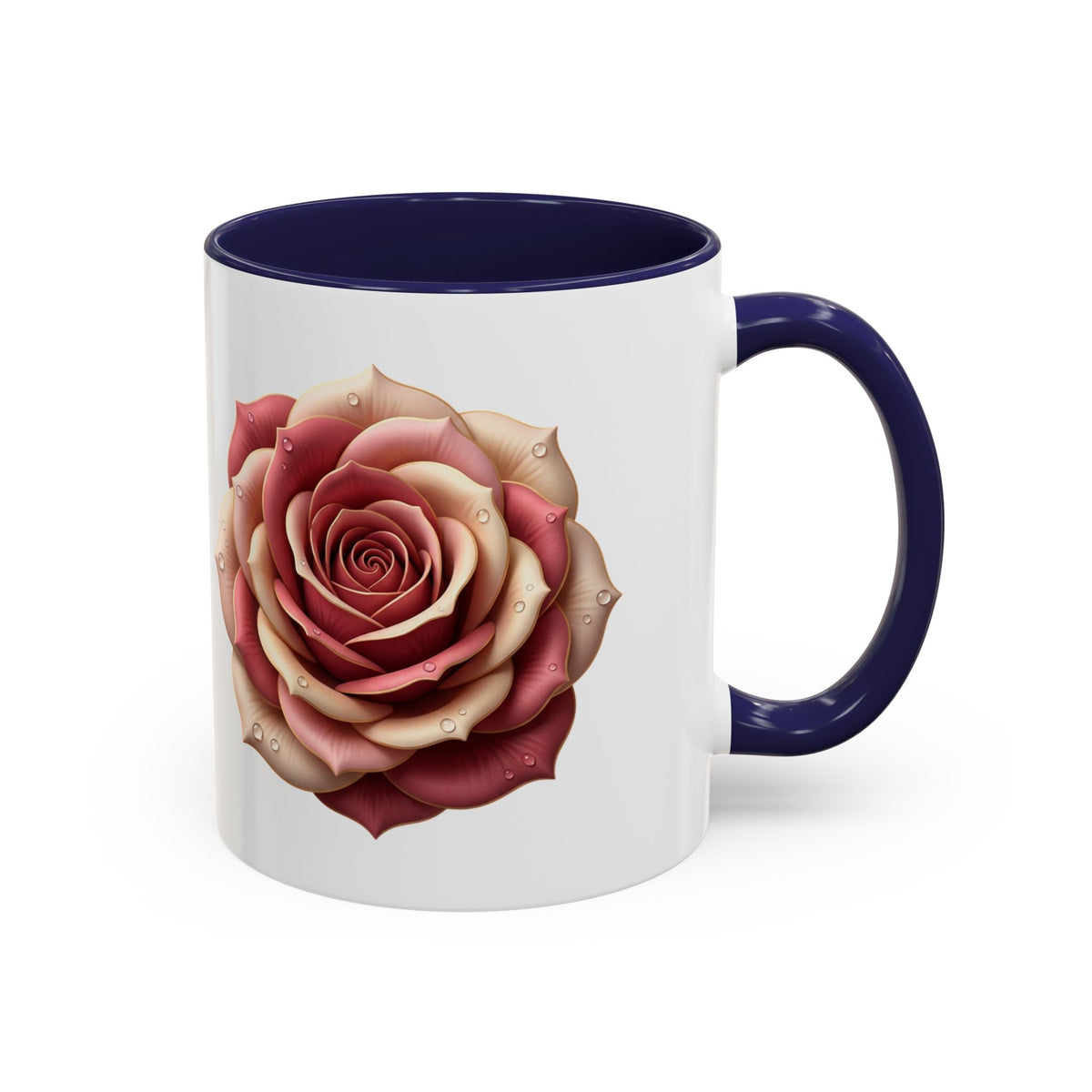 Rose Waterdrop Accent Coffee Mug — Floral 11/15oz