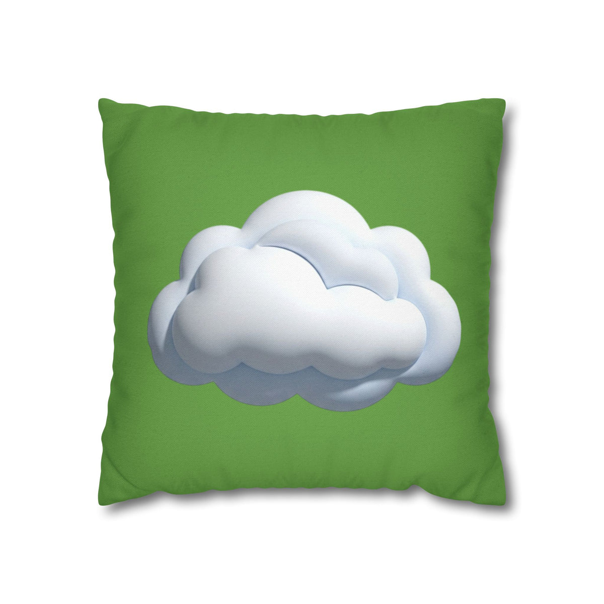 Green Cloud Decorative Pillowcase — Soft White Cloud Accent Cushion Cover