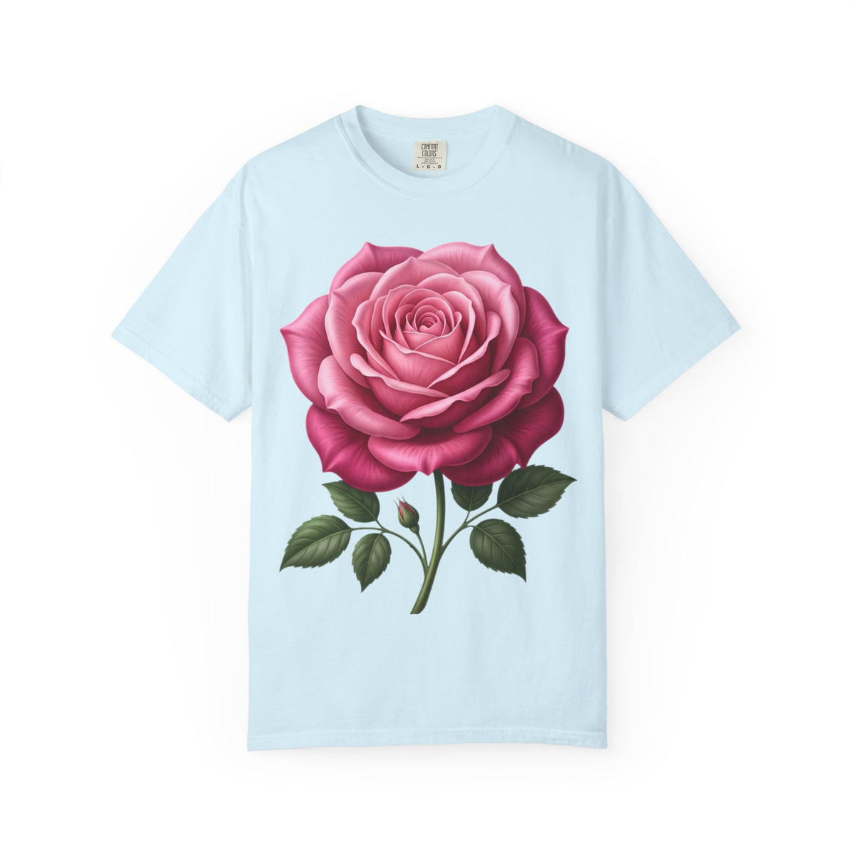 Vintage Pink Rose T-Shirt — Botanical Floral Graphic Tee