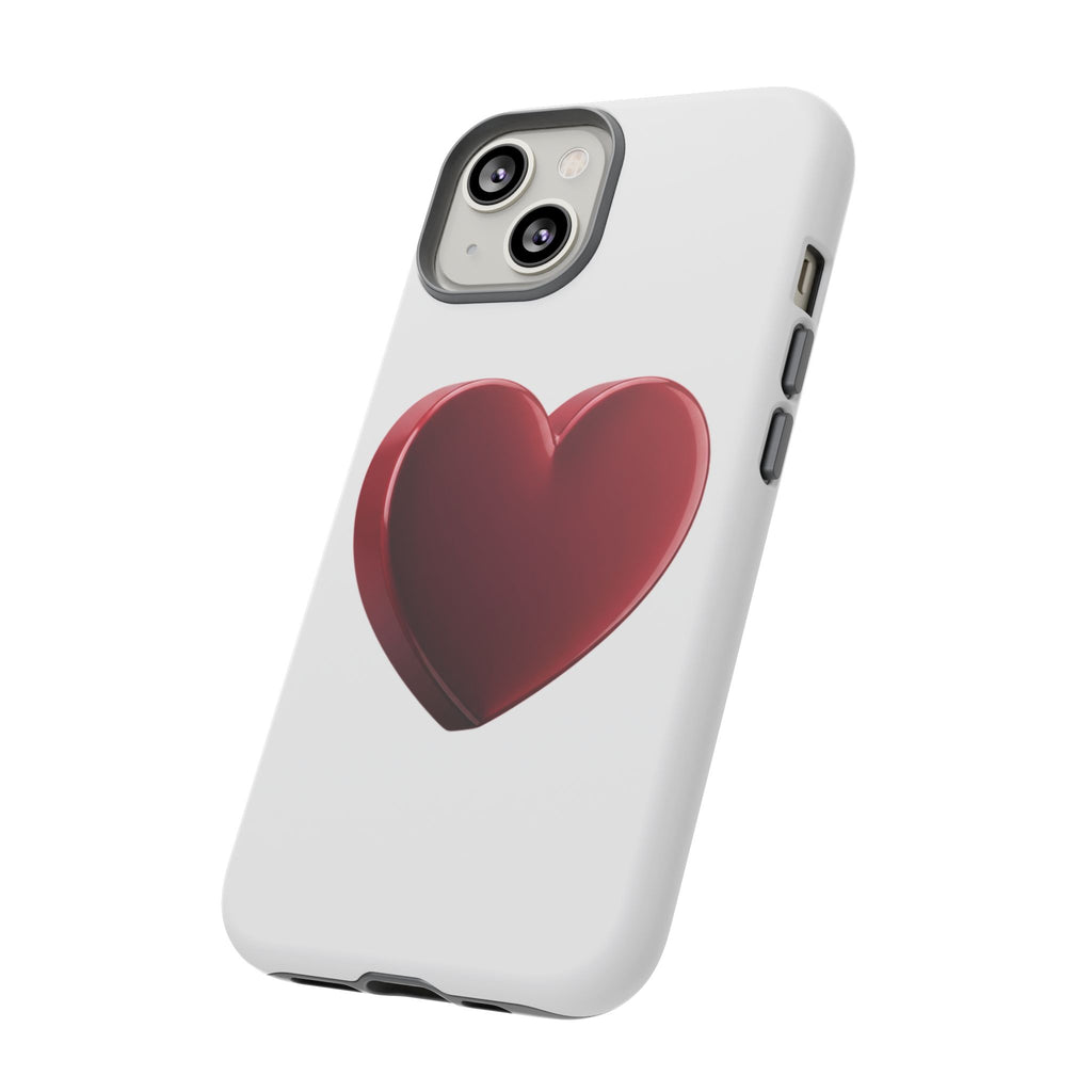 Heart Tough Phone Case - Red 3D Heart Protective Phone Case