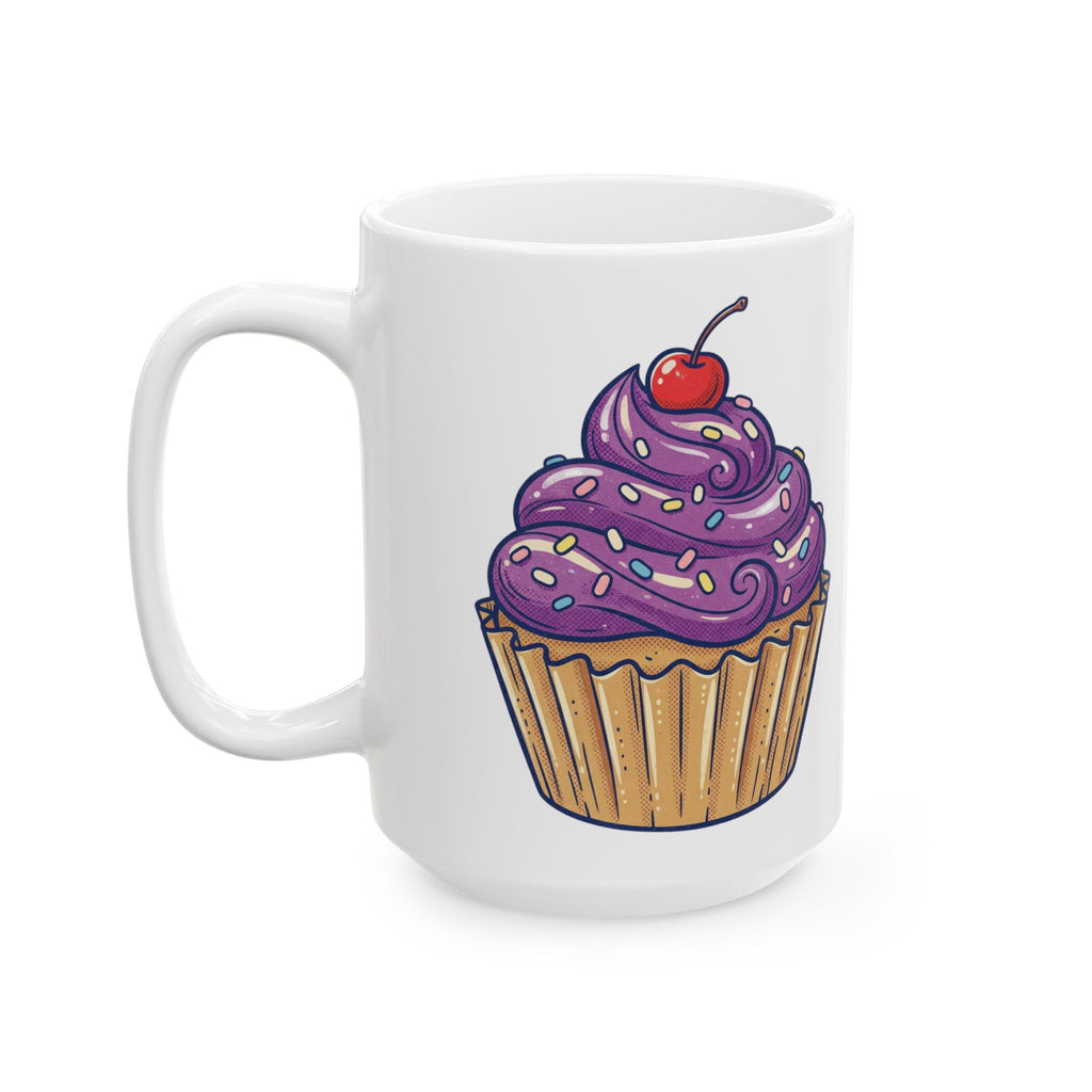 Purple Cupcake Ceramic Mug, (11oz, 15oz)