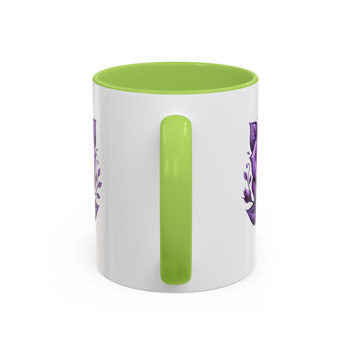 Purple Rose Accent Coffee Mug — Floral Gothic Tea Cup for Women & Gifts