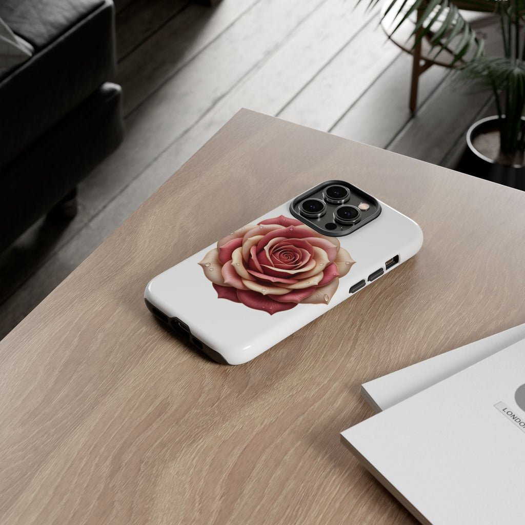 Rose Waterdrop Tough Phone Case — Protective Floral iPhone Cover