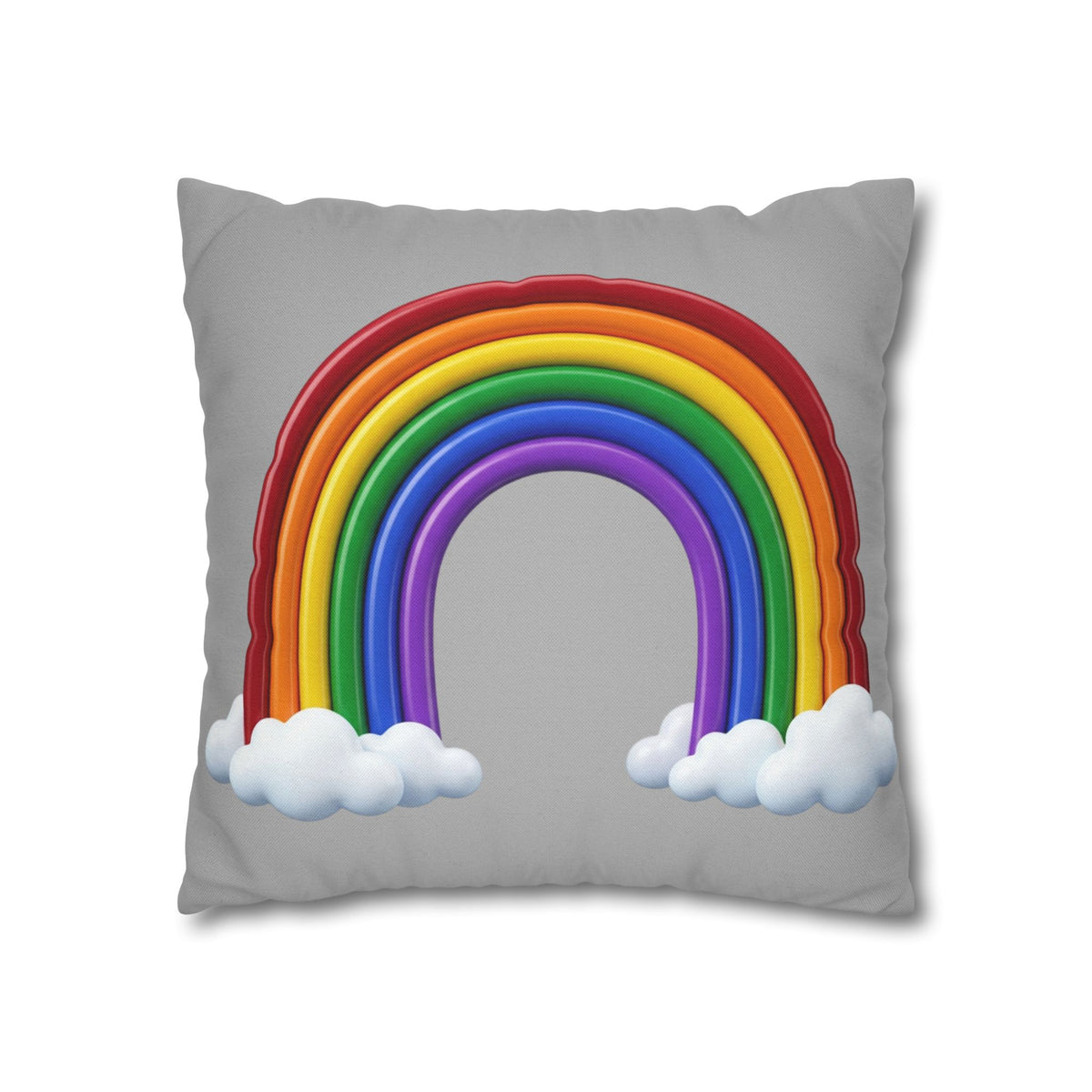 Rainbow Grey Spun Polyester Square Pillowcase
