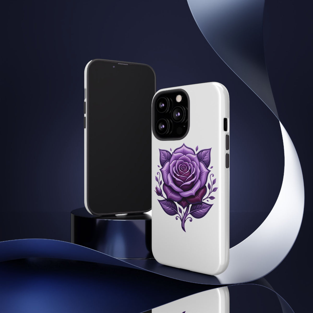 Purple Rose Tough Phone Case — Floral Protective Phone Cover