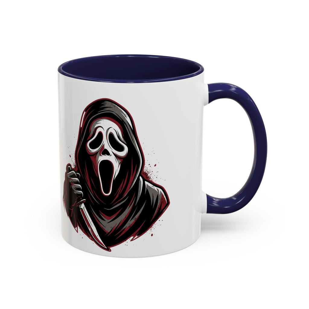 Scream Mask Accent Coffee Mug — Horror Killer Design (11/15oz)