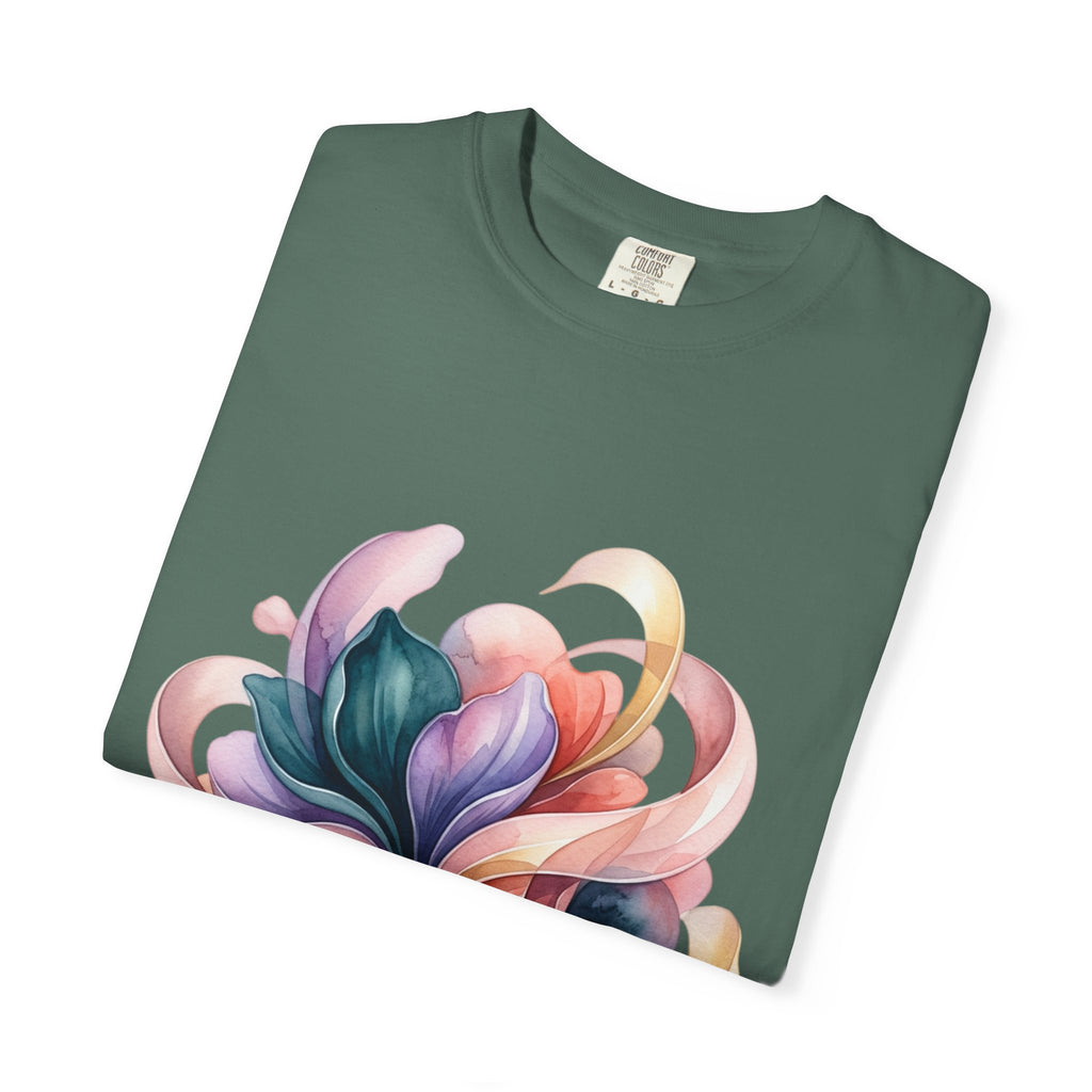 T-Shirt — Colorful Abstract Floral Swirl Graphic Tee