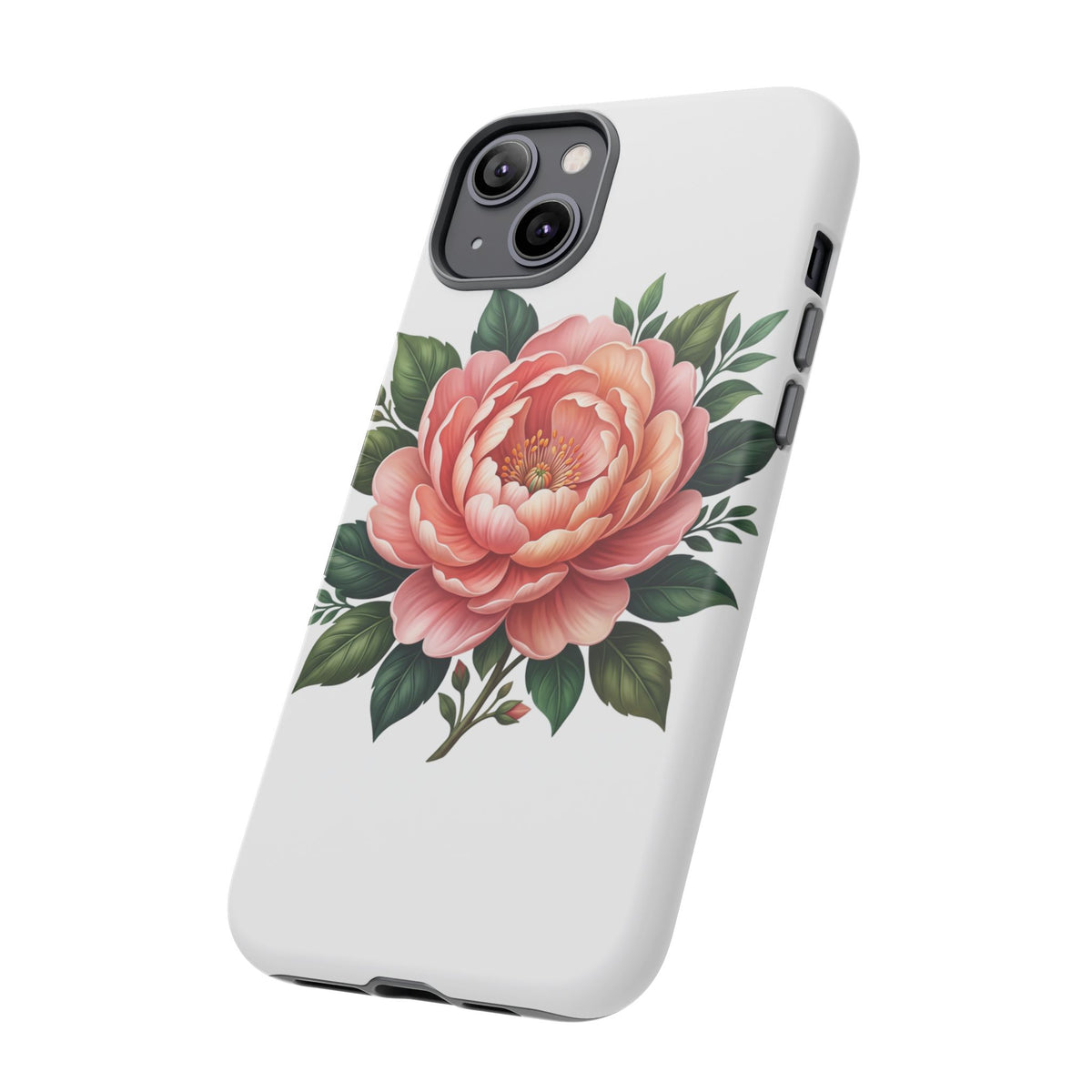Floral Peony Tough Phone Case — Protective Botanical iPhone Cover