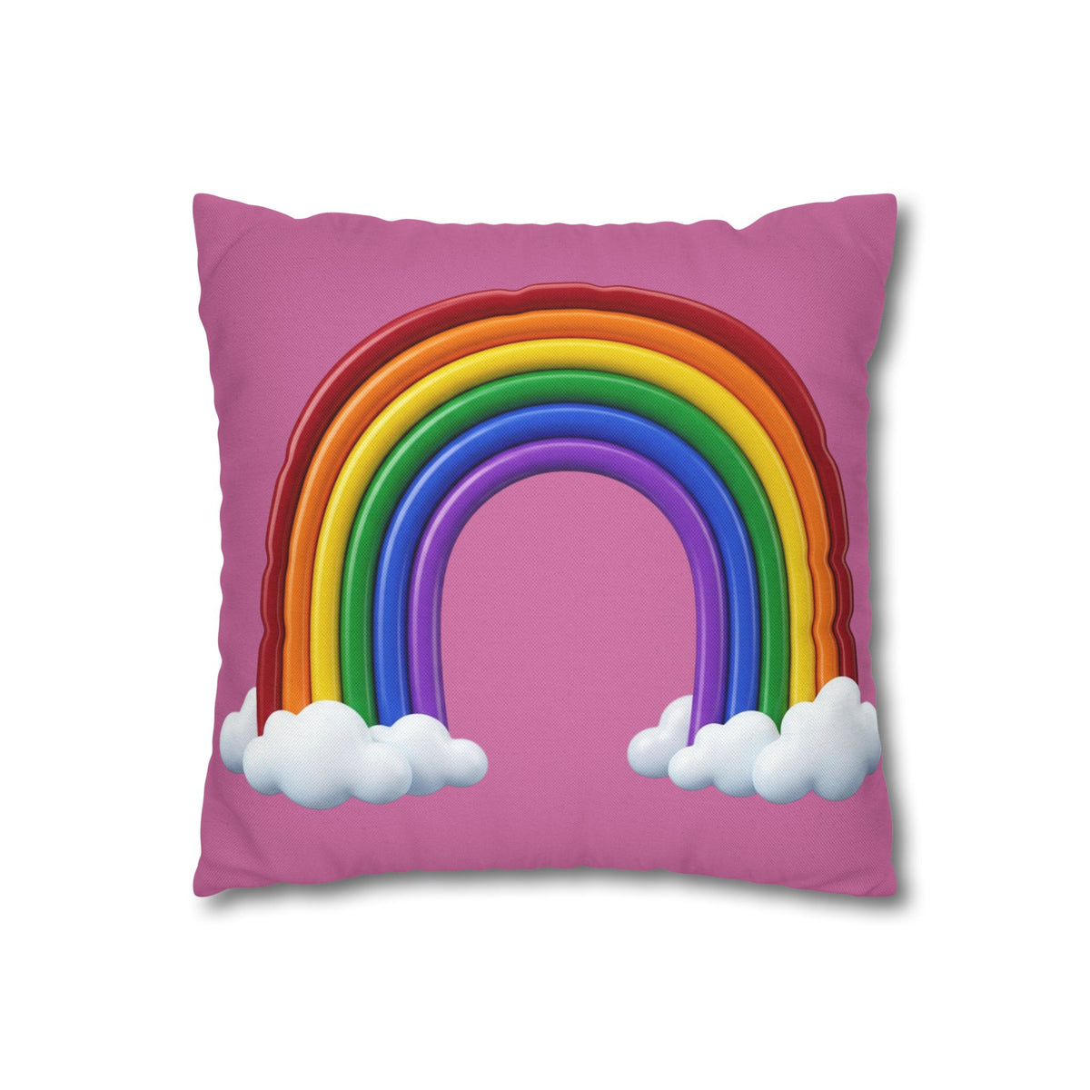 Rainbow Light Pink Spun Polyester Square Pillowcase