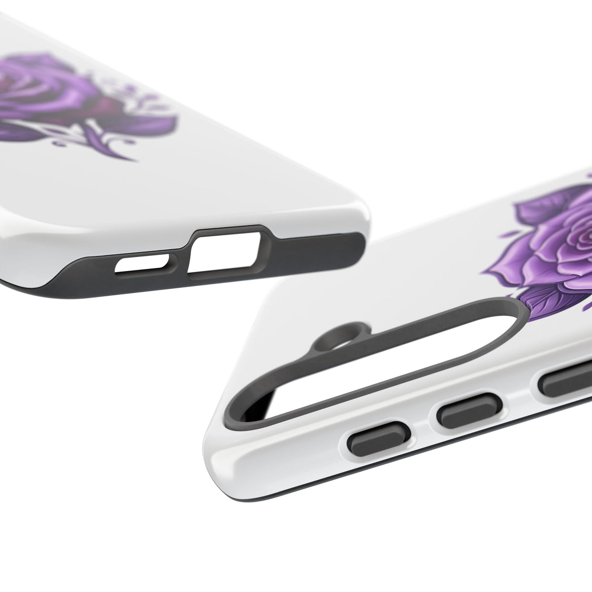 Purple Rose Tough Phone Case — Floral Protective Phone Cover