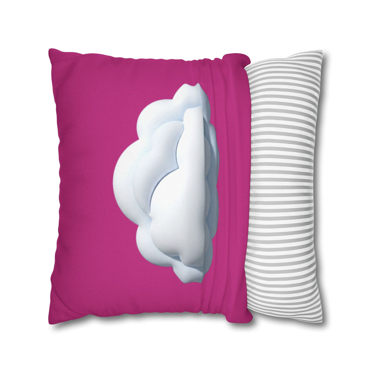 Cloud Graphic Pillowcase - Magenta Decorative Square Throw Pillow Cover