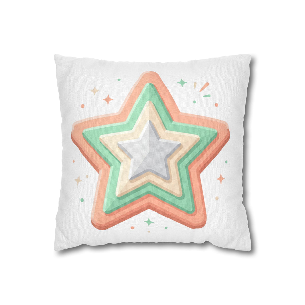 Star Shape Spun Polyester Square Pillowcase