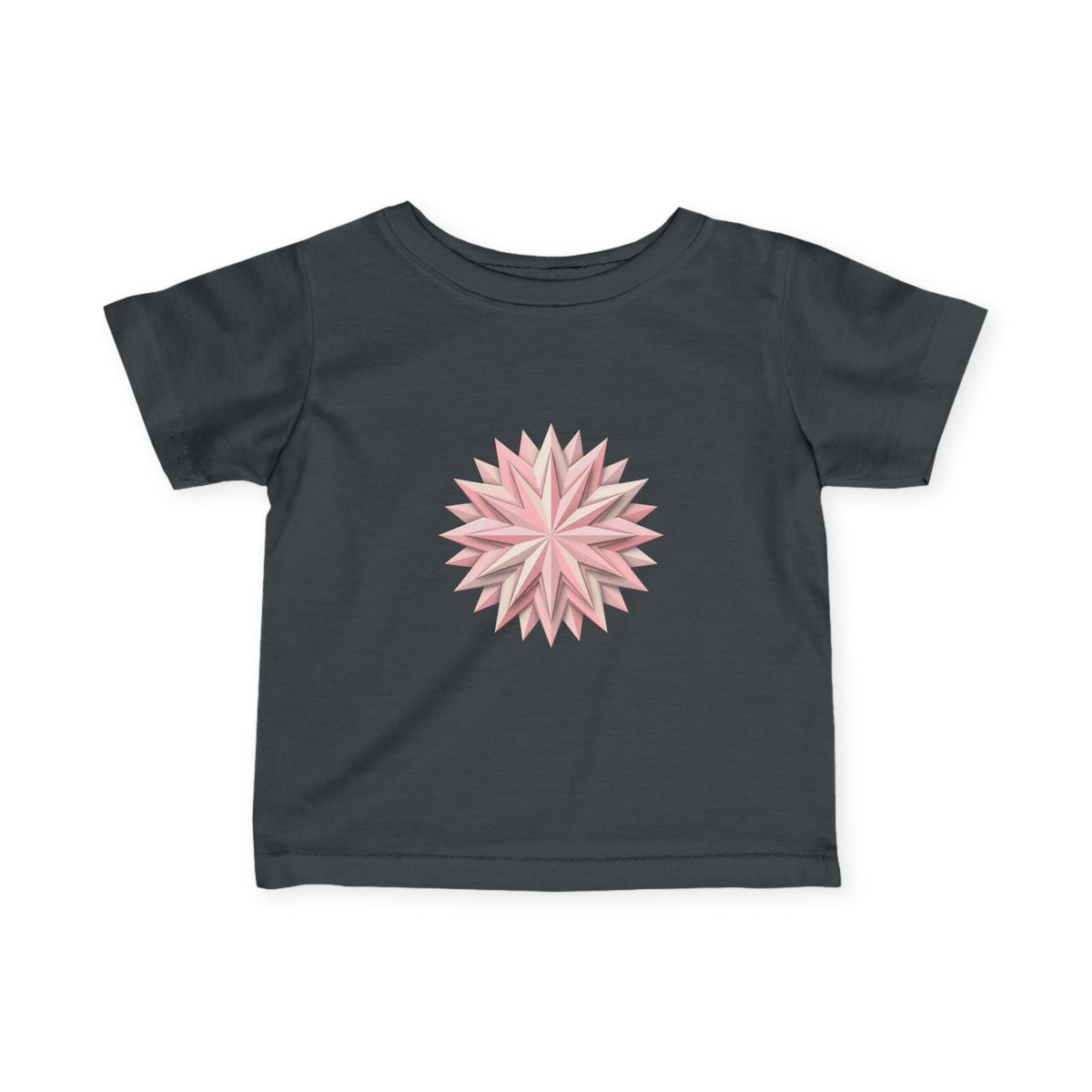 Infant Tee with Pink Starburst Floral Mandala — Baby Shower Gift
