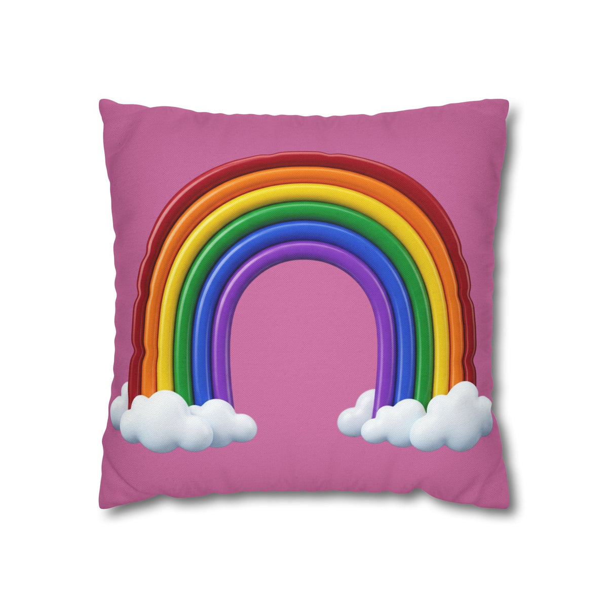 Rainbow Light Pink Spun Polyester Square Pillowcase