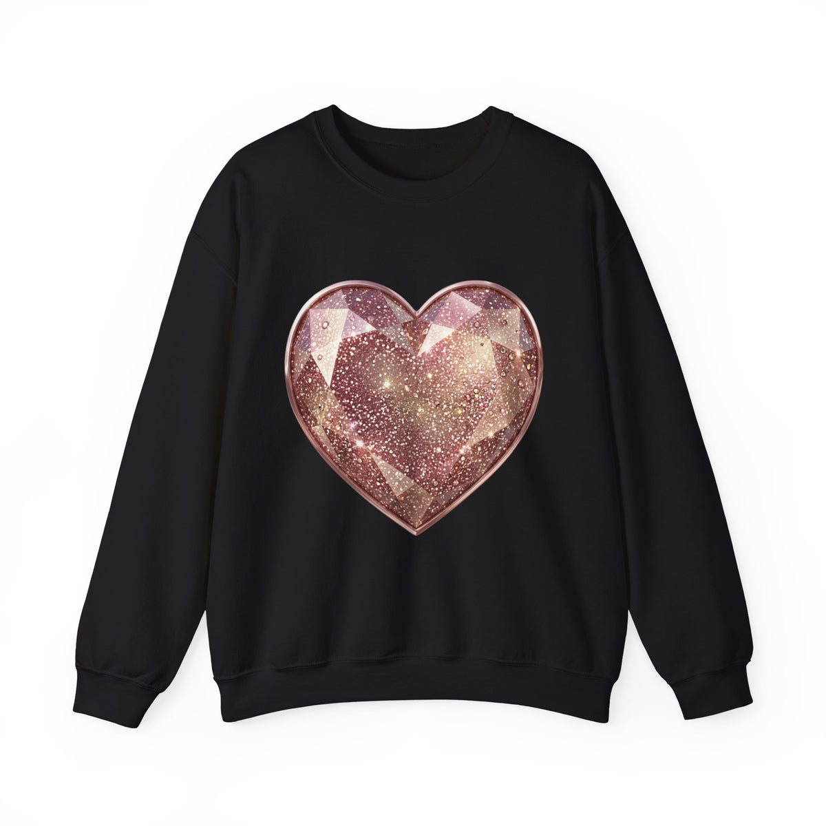 Glitter Gem Heart Sweatshirt — Sparkling Pink Heart Crewneck