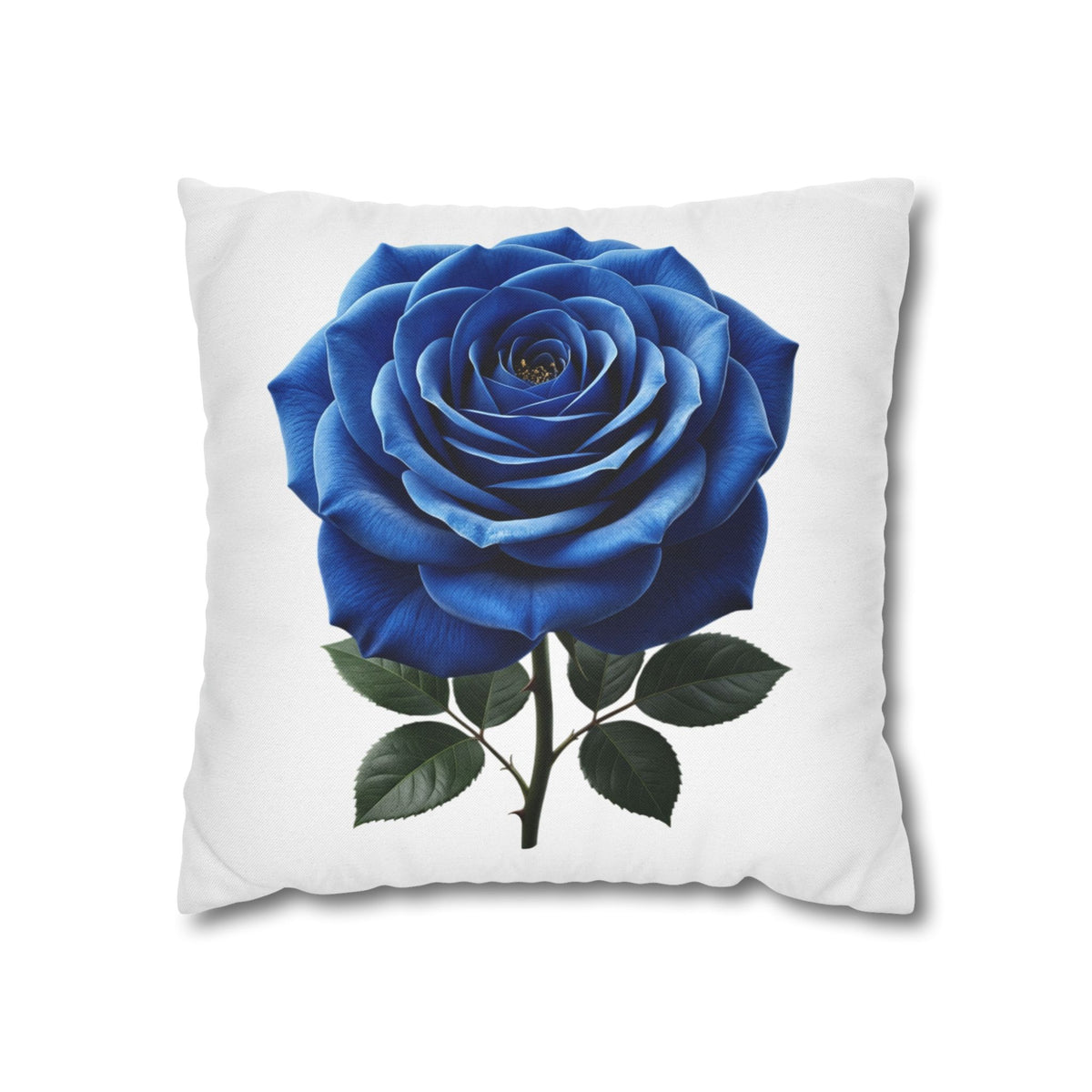 Blue Rose Spun Polyester Square Pillowcase