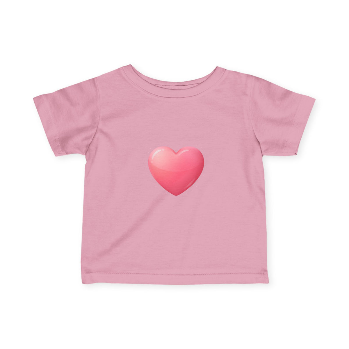 Infant Tee — Pink Heart Graphic Baby Shirt (Love Emoji)