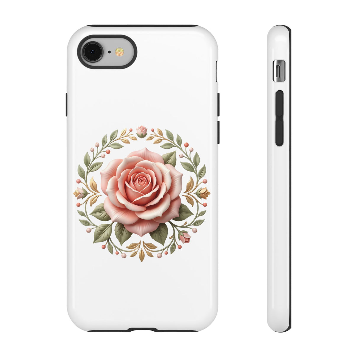 Floral Rose Wreath Tough Phone Case