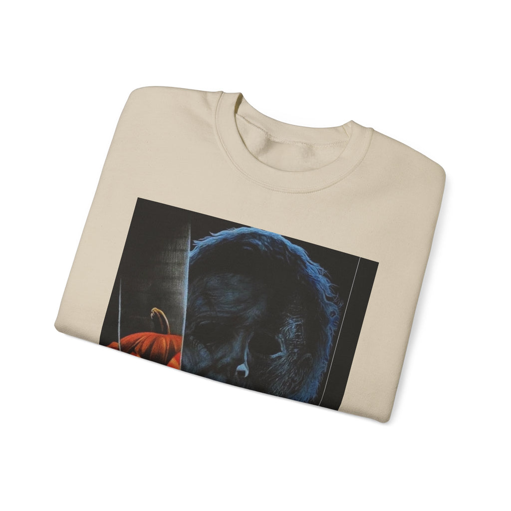 Halloween Thriller Crewneck Sweatshirt — Michael Myers & Jack-O'-Lantern Graphic