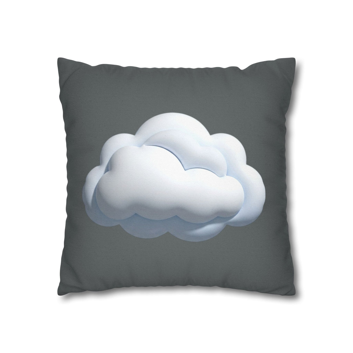 Cloud Graphic Dark Grey Pillowcase — Whimsical Grey Decorative Throw Pillow Cover