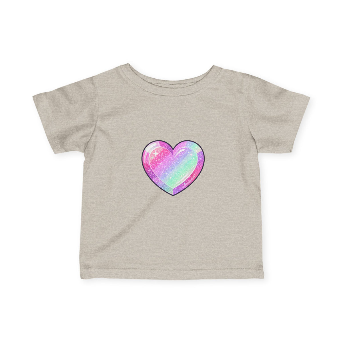 Infant Tee — Pastel Rainbow Heart Baby Shirt
