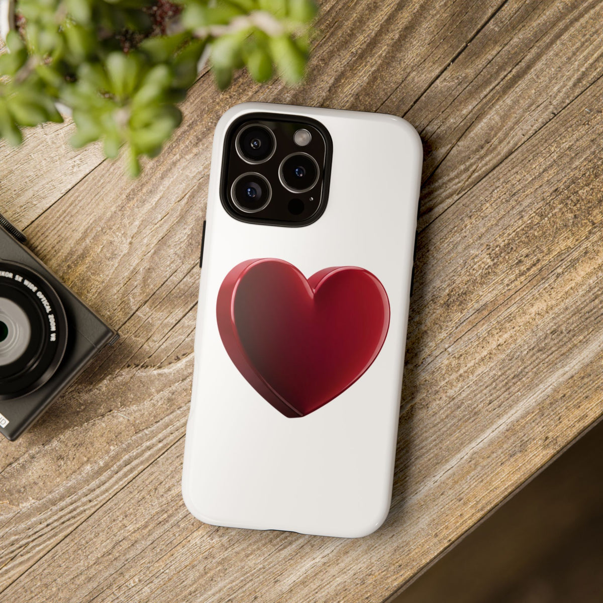Heart Tough Phone Case - Red 3D Heart Protective Phone Case
