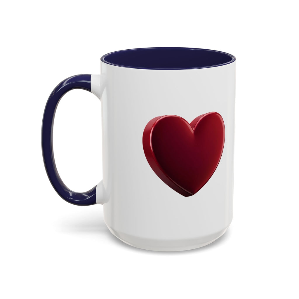 Heart Accent Coffee Mug – Red 3D Heart Design, Valentine’s Day Gift