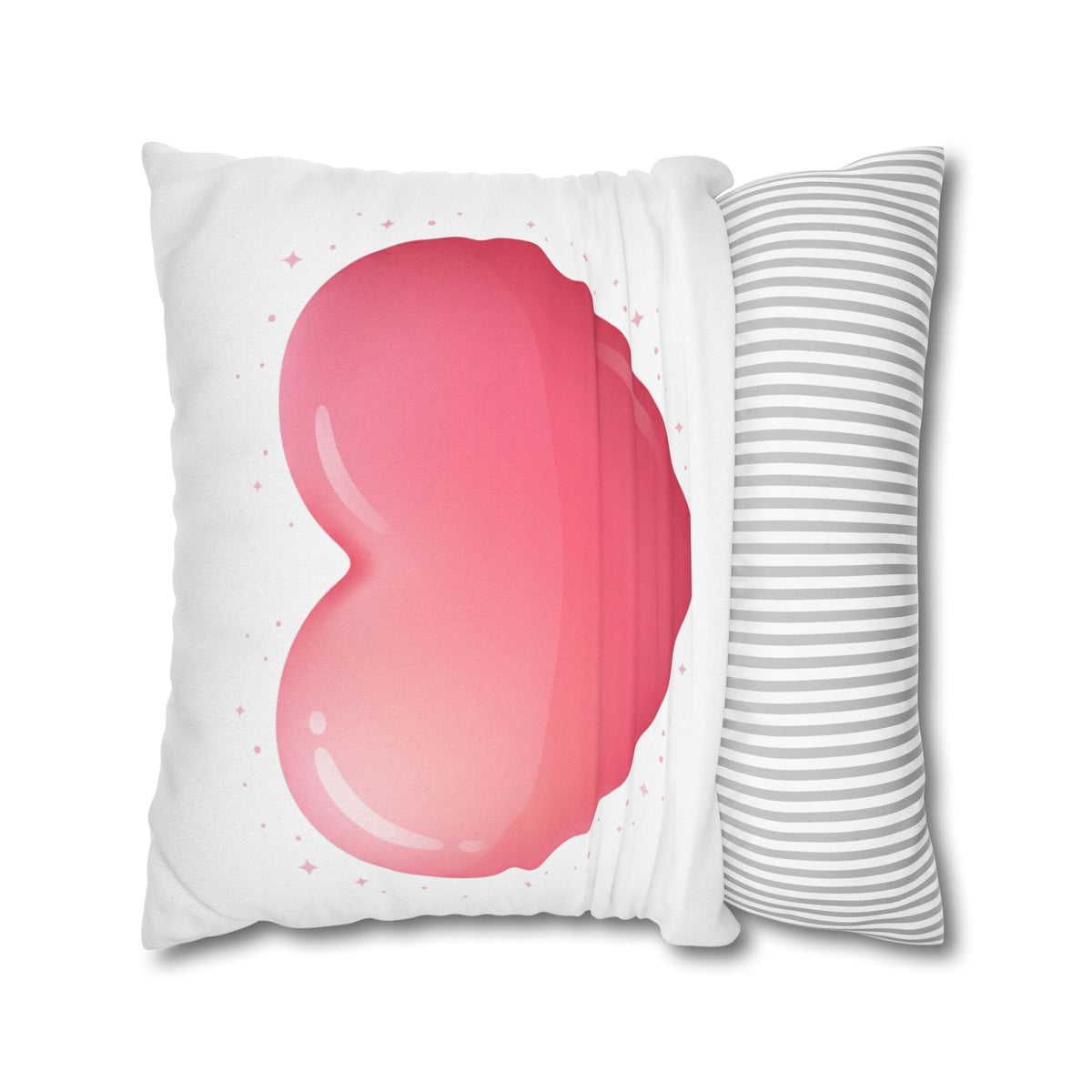 Pink Heart Spun Polyester Square Pillowcase