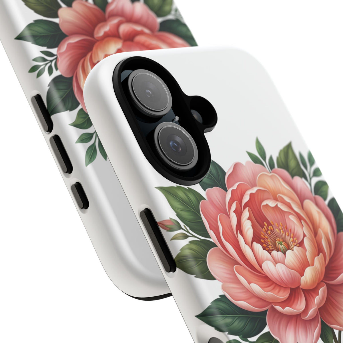 Floral Peony Tough Phone Case — Protective Botanical iPhone Cover