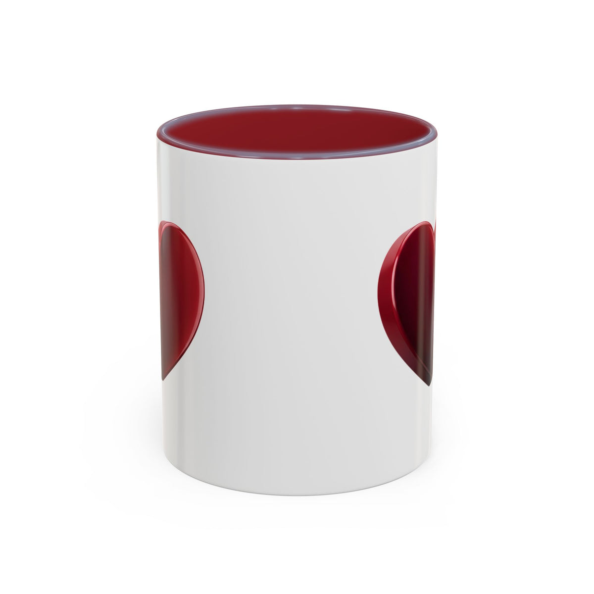 Heart Accent Coffee Mug – Red 3D Heart Design, Valentine’s Day Gift