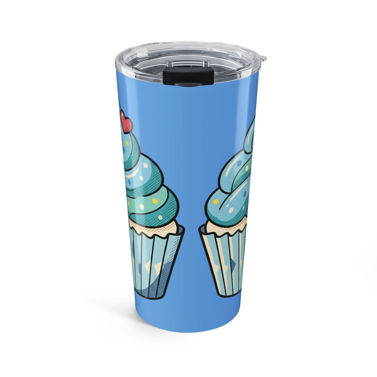 Cupcake Tumbler Light Blue 20oz — Blue Sweet Treats Insulated Travel Mug