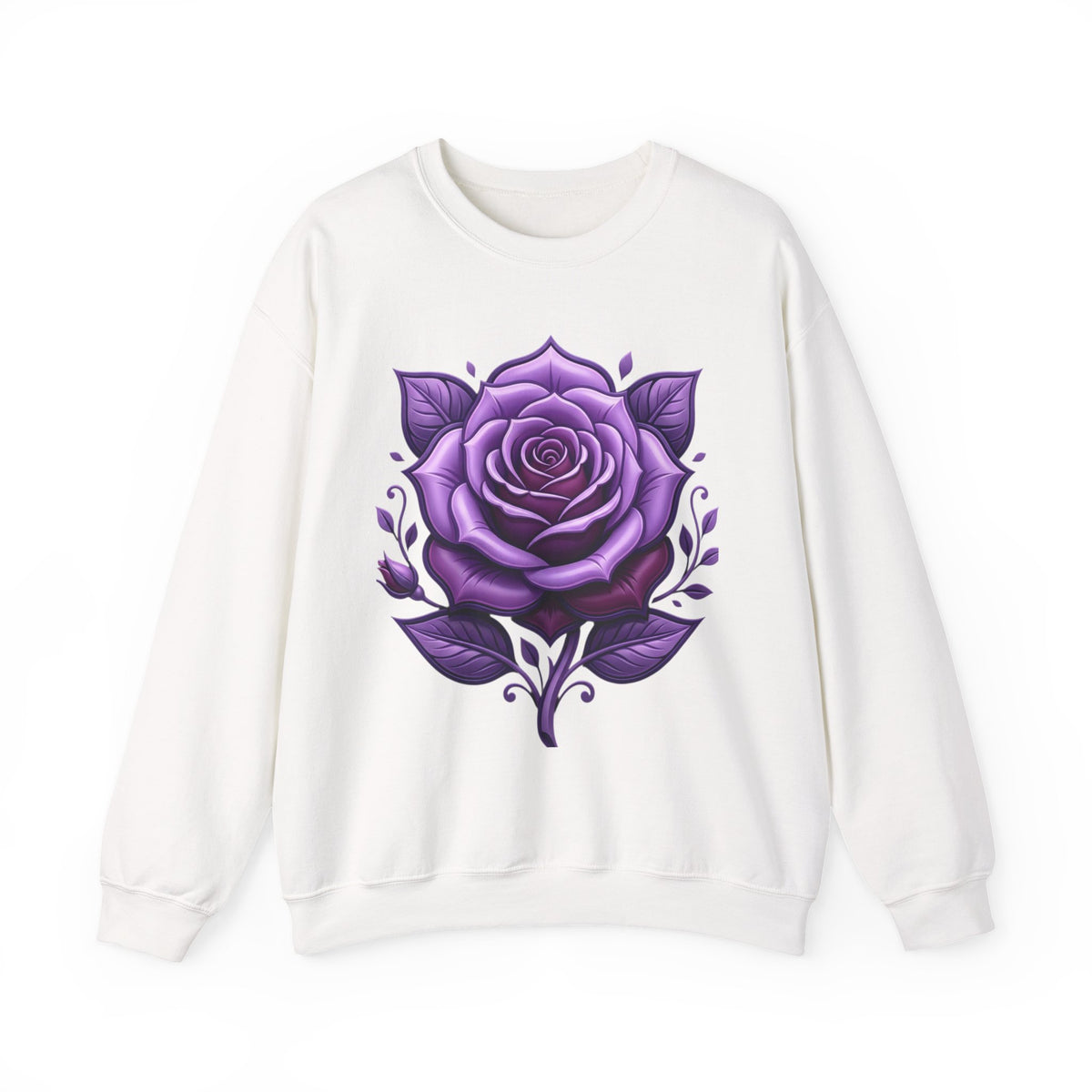 Purple Rose Crewneck Sweatshirt