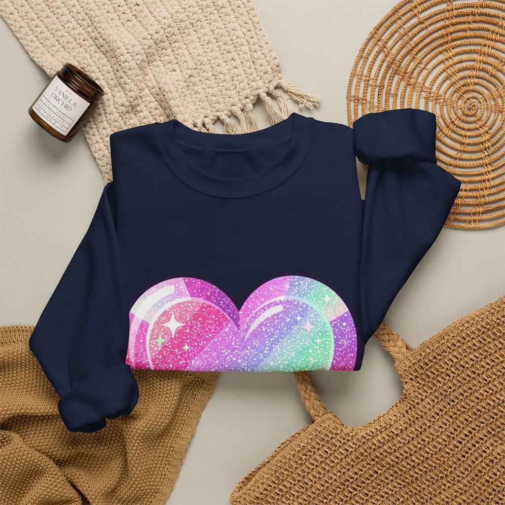 Pastel Sparkle Heart Sweatshirt
