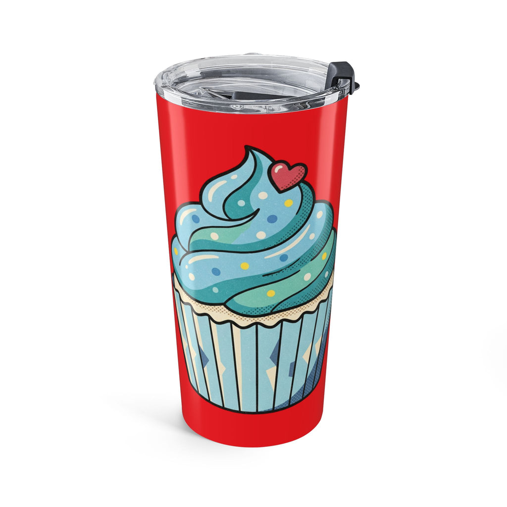 20oz Cupcake Tumbler Red – Blue Frosting Travel Coffee Cup