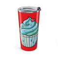 20oz Cupcake Tumbler Red – Blue Frosting Travel Coffee Cup