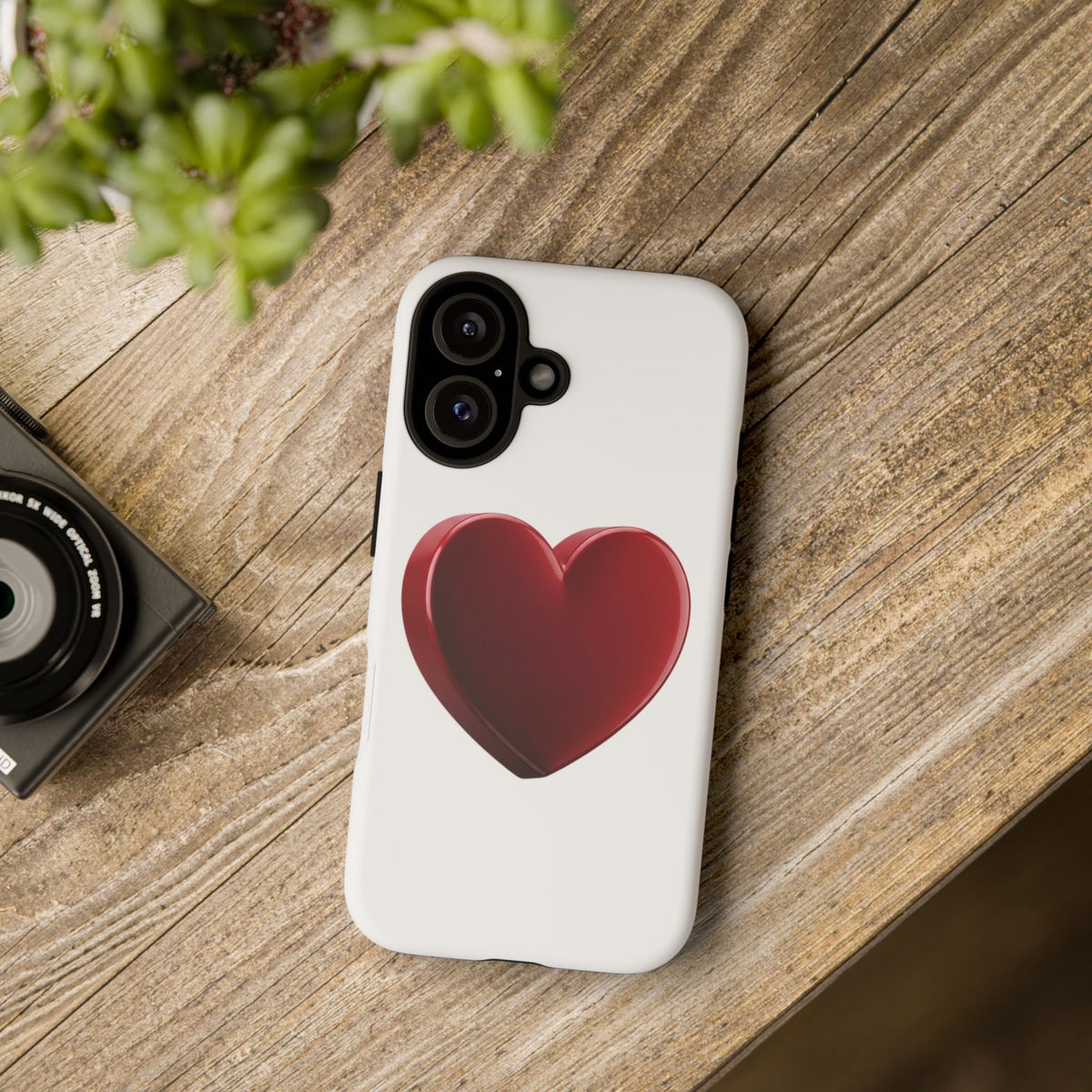 Heart Tough Phone Case - Red 3D Heart Protective Phone Case