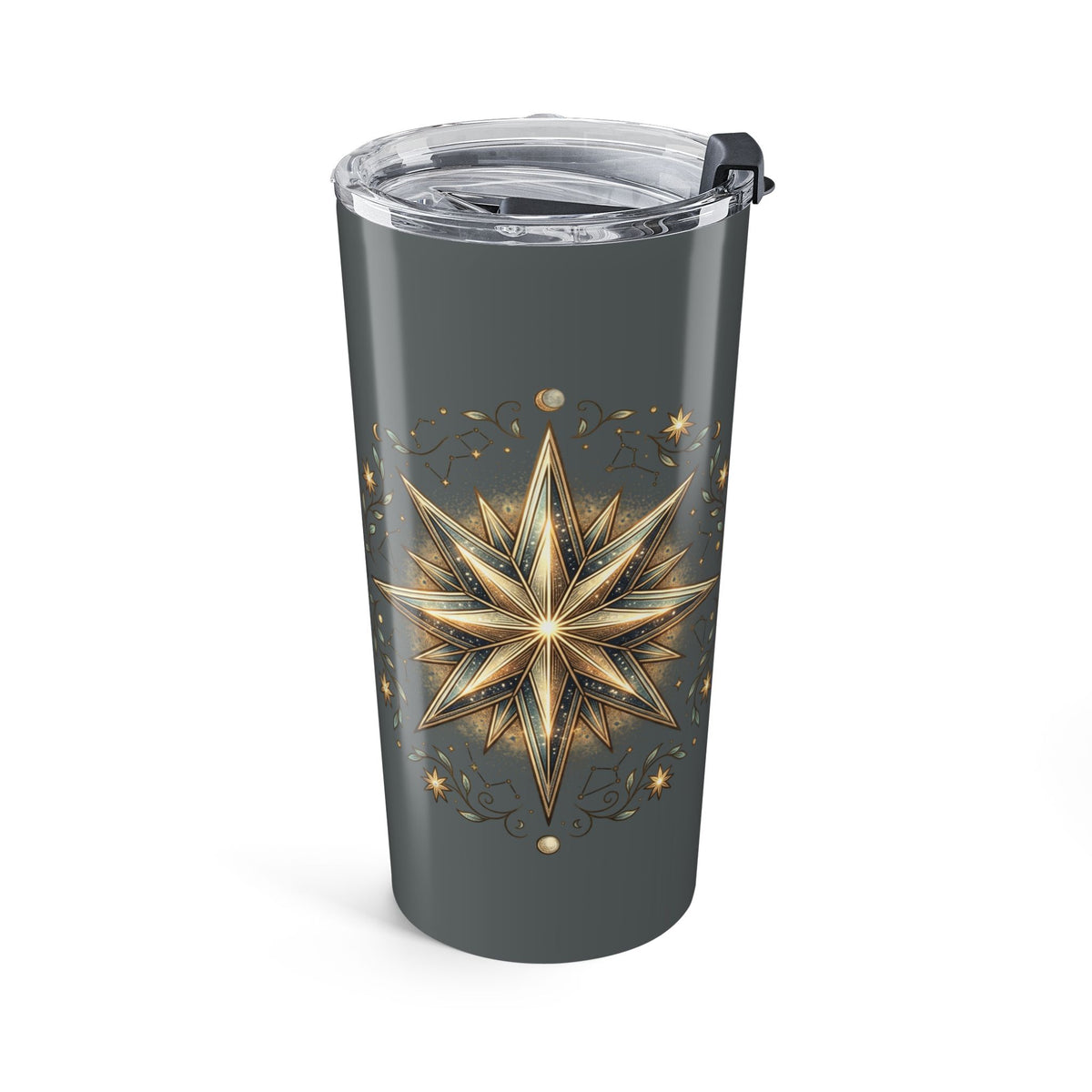 Star Print Dark Grey Insulated Tumbler 20oz