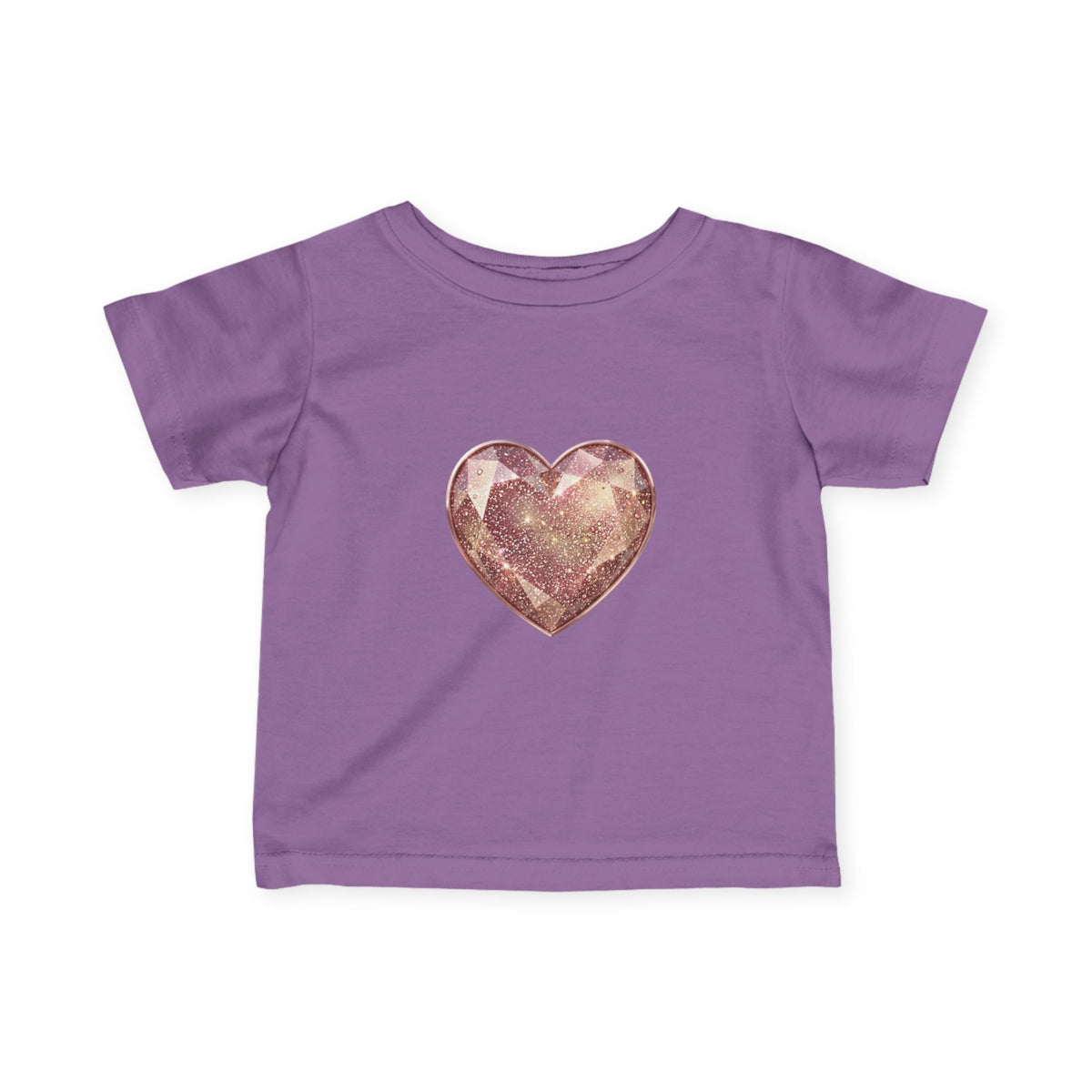 Infant Tee — Rose Gold Glitter Heart Baby T‑Shirt