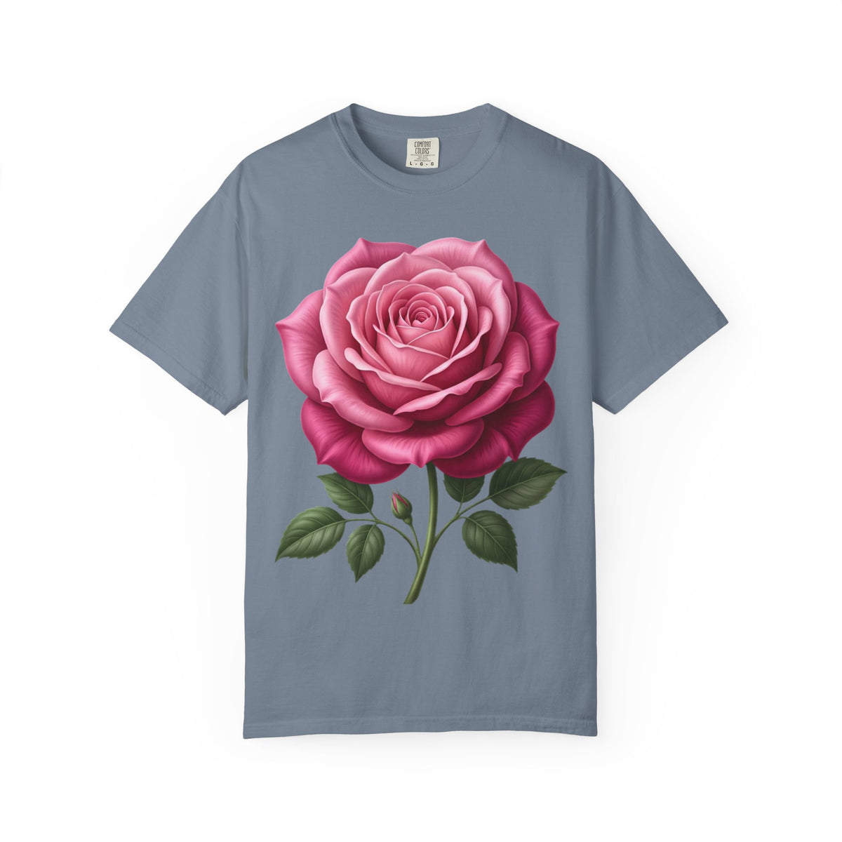 Vintage Pink Rose T-Shirt — Botanical Floral Graphic Tee