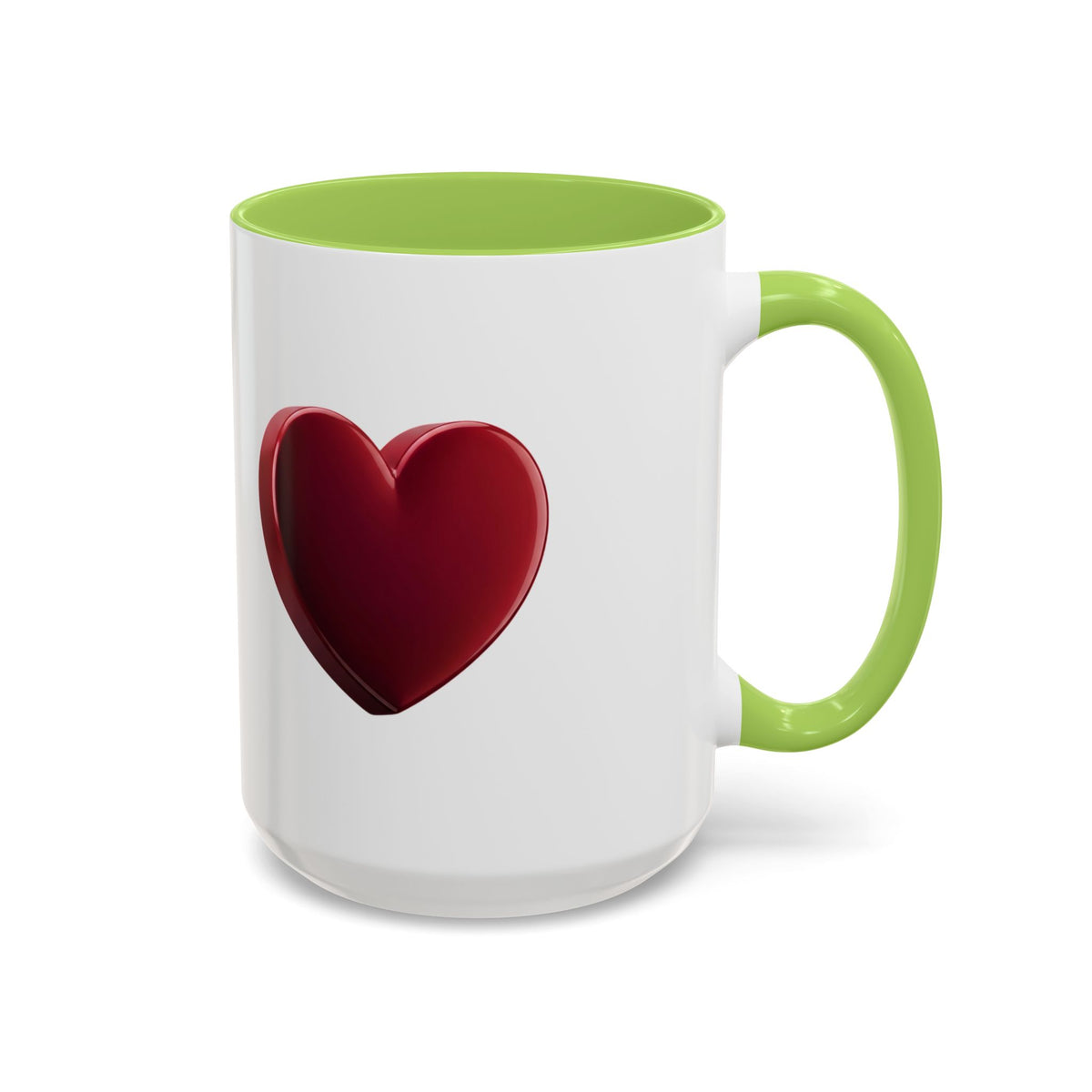 Heart Accent Coffee Mug – Red 3D Heart Design, Valentine’s Day Gift