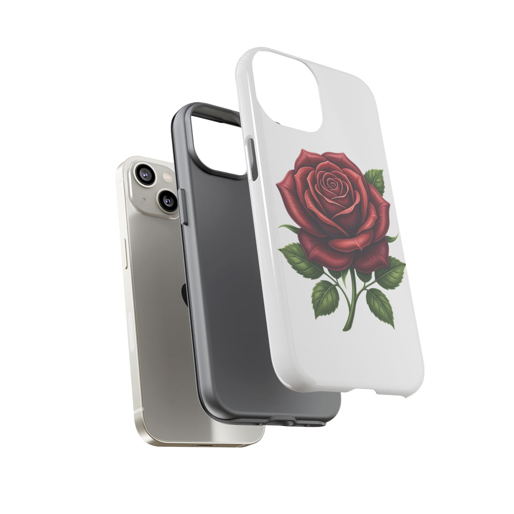 Rose Phone Case — Vintage Red Rose Floral Protective Cover