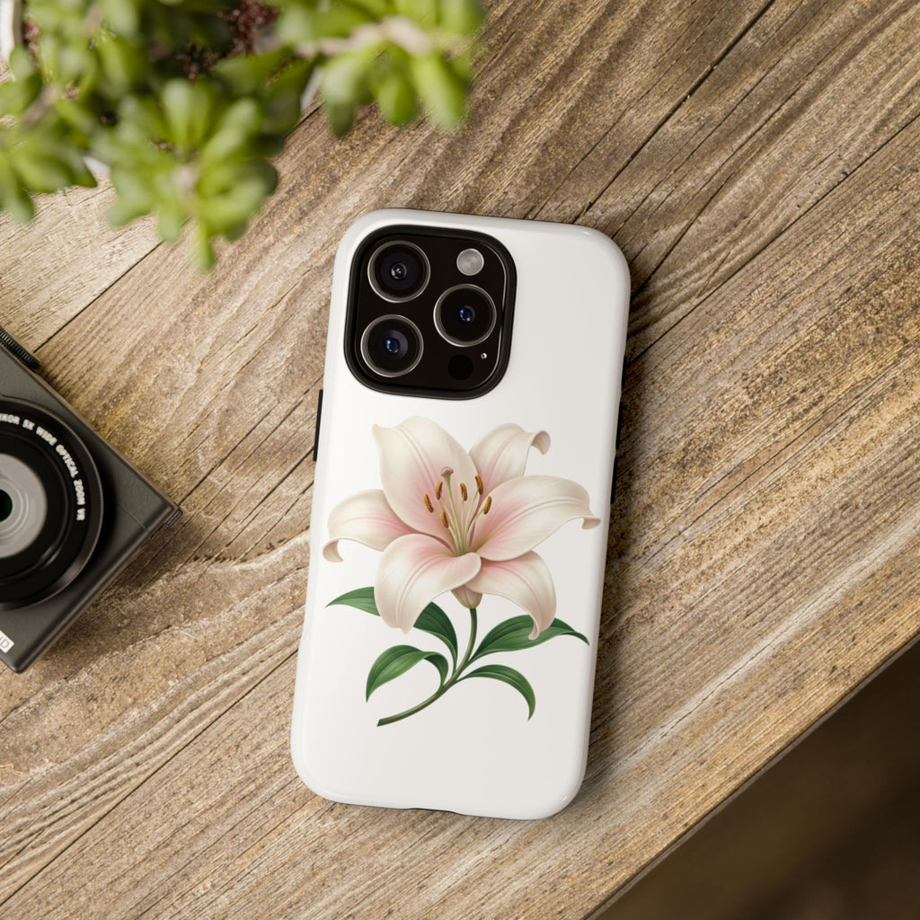 Floral Lily Phone Case — Pink Lily Tough Protective Cover