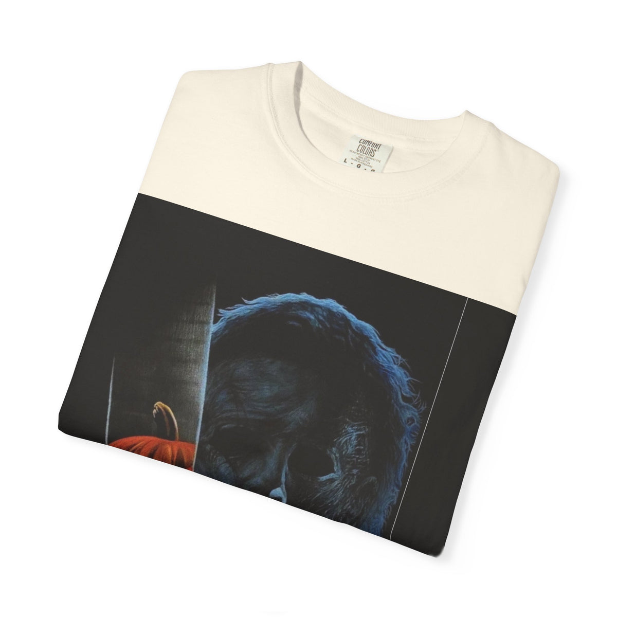 T-Shirt — Halloween Split-Face Pumpkin & Michael Myers Horror Graphic