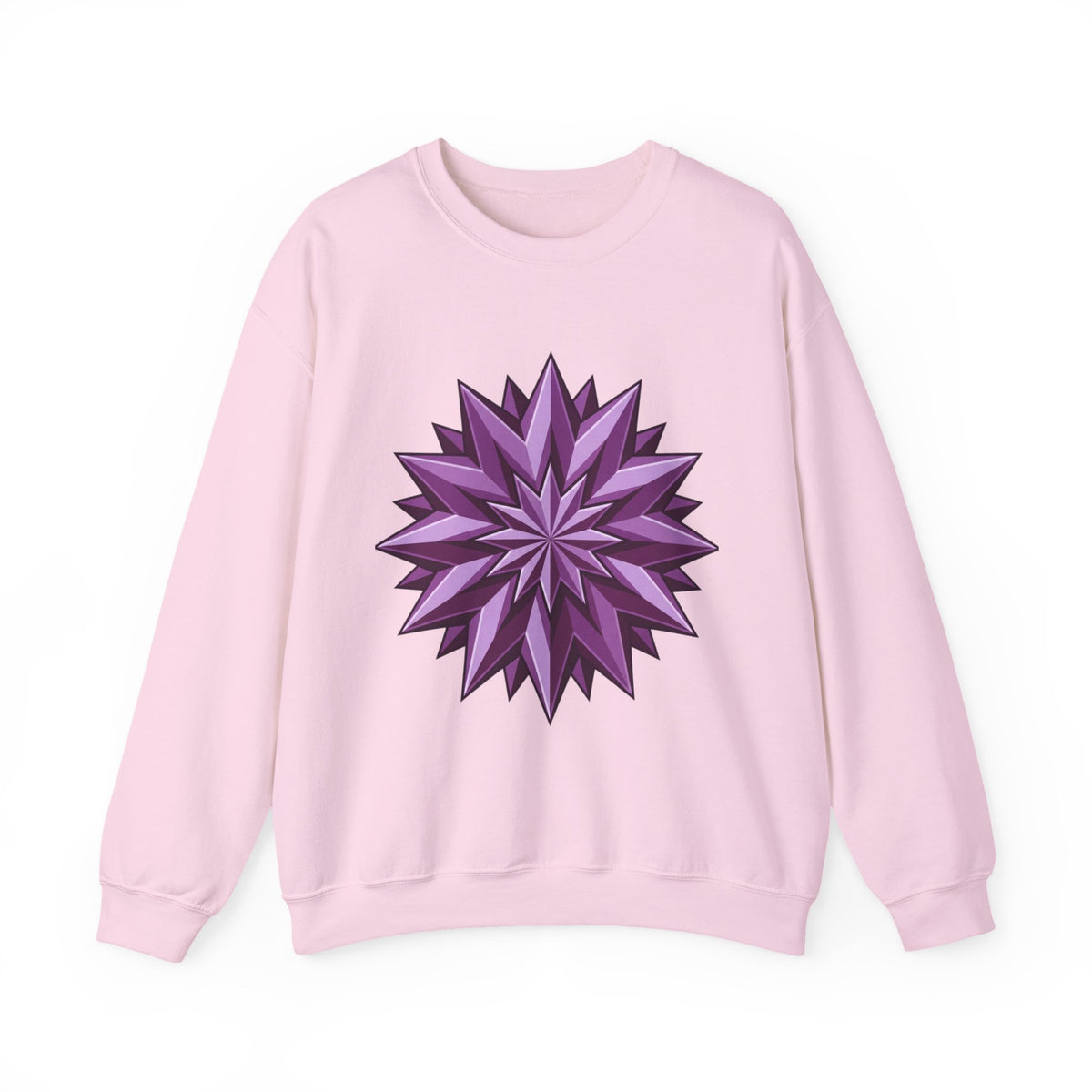 Purple Geometric Starburst Crewneck Sweatshirt
