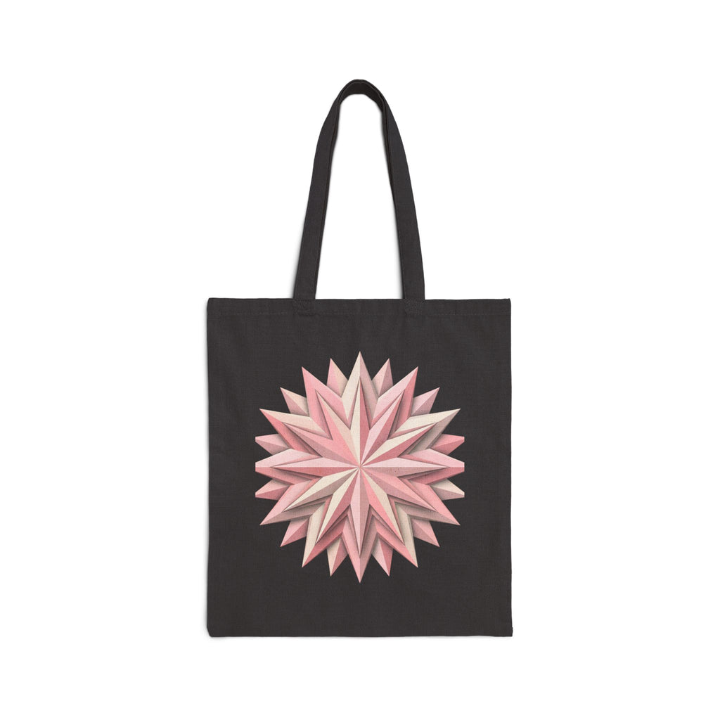 Floral Geometric Star Tote — Pink Paper Star Canvas Bag