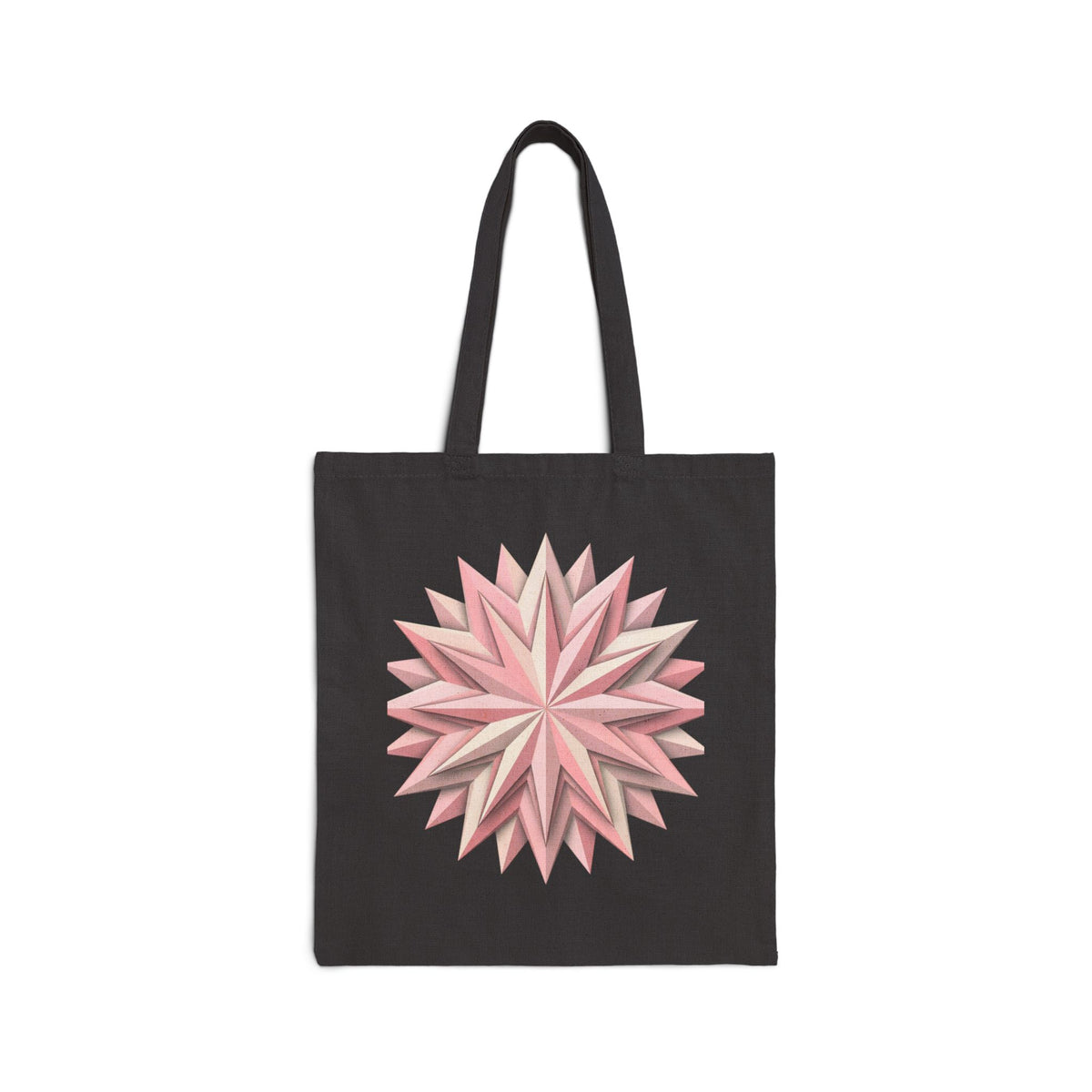 Floral Geometric Star Tote — Pink Paper Star Canvas Bag